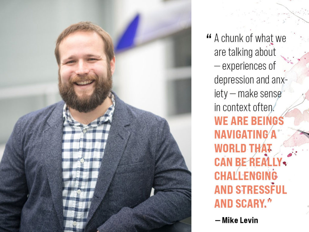 psychology professor mike levin smiles with pull quote: 