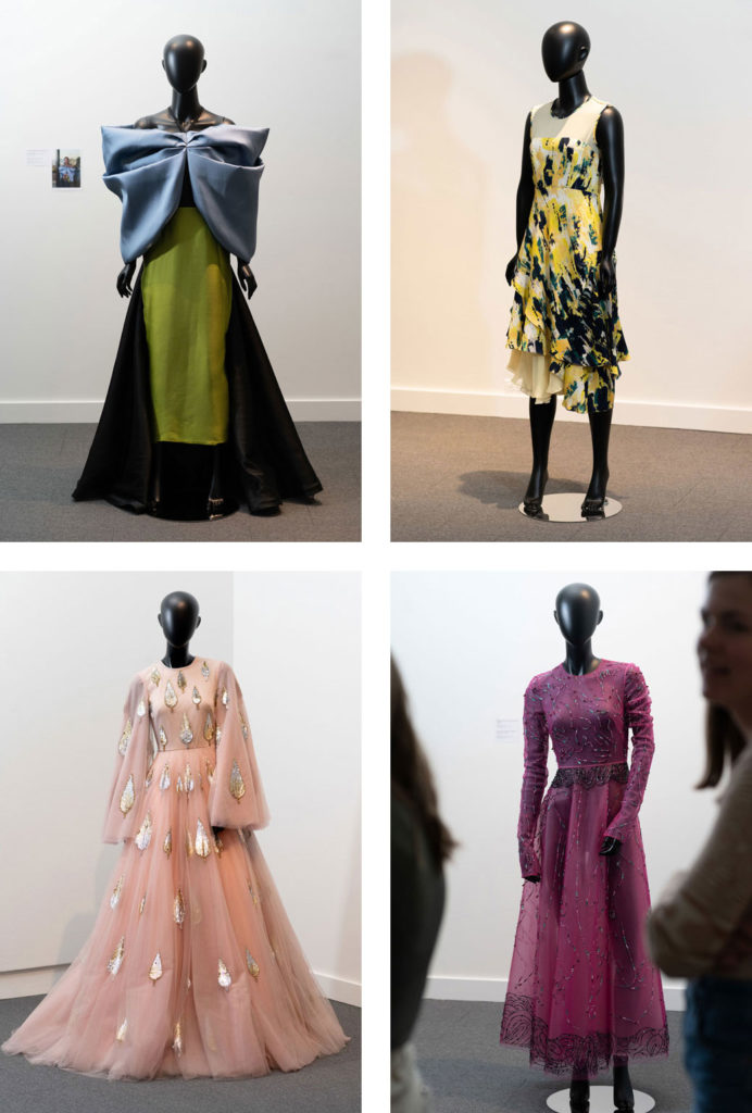Four dresses designed by Bibhu Mohapatra.