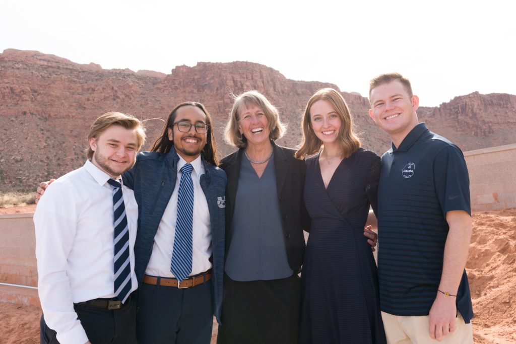 Noelle Cockett with students in southern Utah